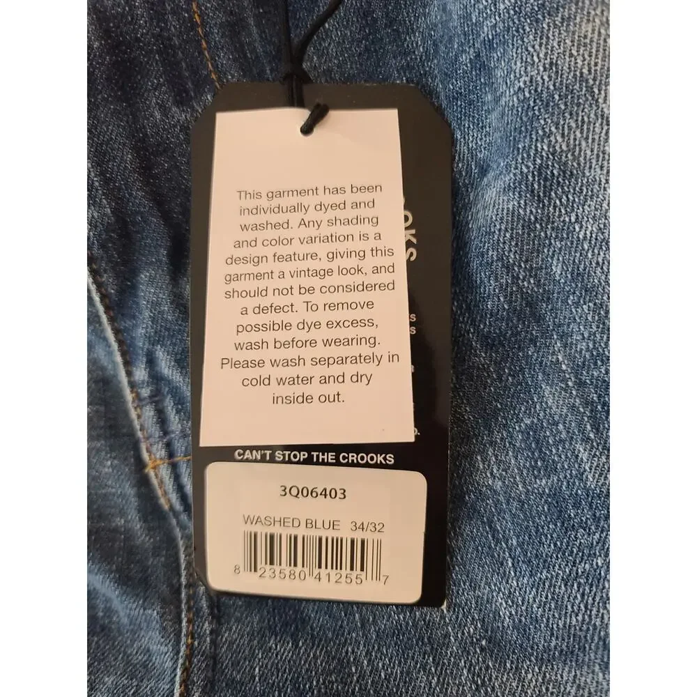 NWT Crooks & Castles distressed blue jeans - 34 x 32